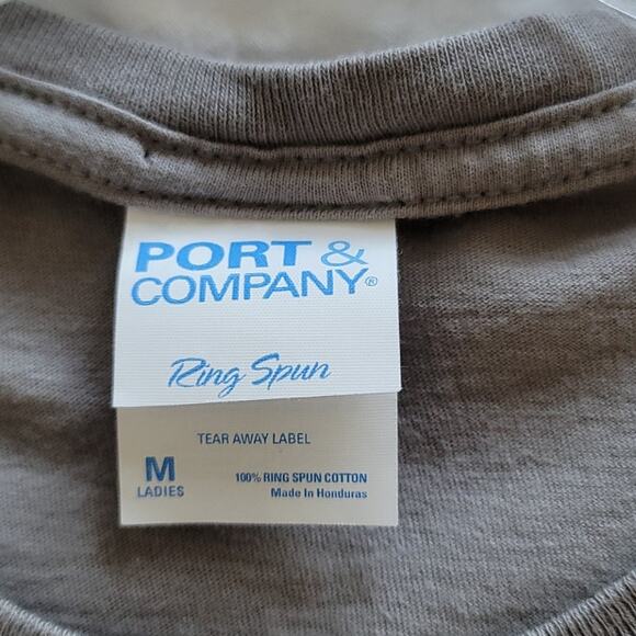 MUSIC Graphic Tee 90's R & B Y2K T-Shirt Spell Out Scoop Neck Size Medium Gray - Picture 4 of 6